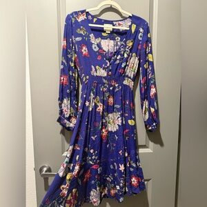 Maeve Multicolor Floral Dress with Long Sleeves